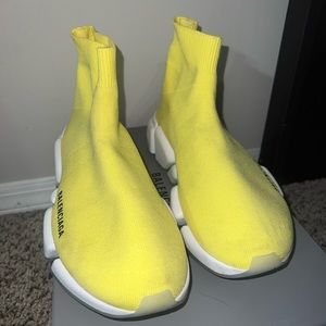 Yellow Balenciaga Speed 2.0 Recycled Knit Sneakers size 39
